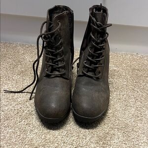 Source Unknown Dark Brown Combat Boots